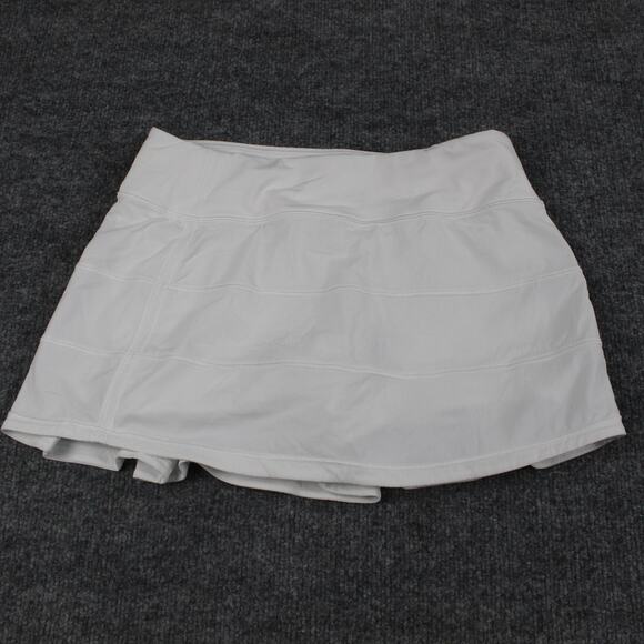 Lululemon Skirt Womens 4 Pace Rival Skirt Regular White Athletic Tennis Skort - Picture 6 of 15
